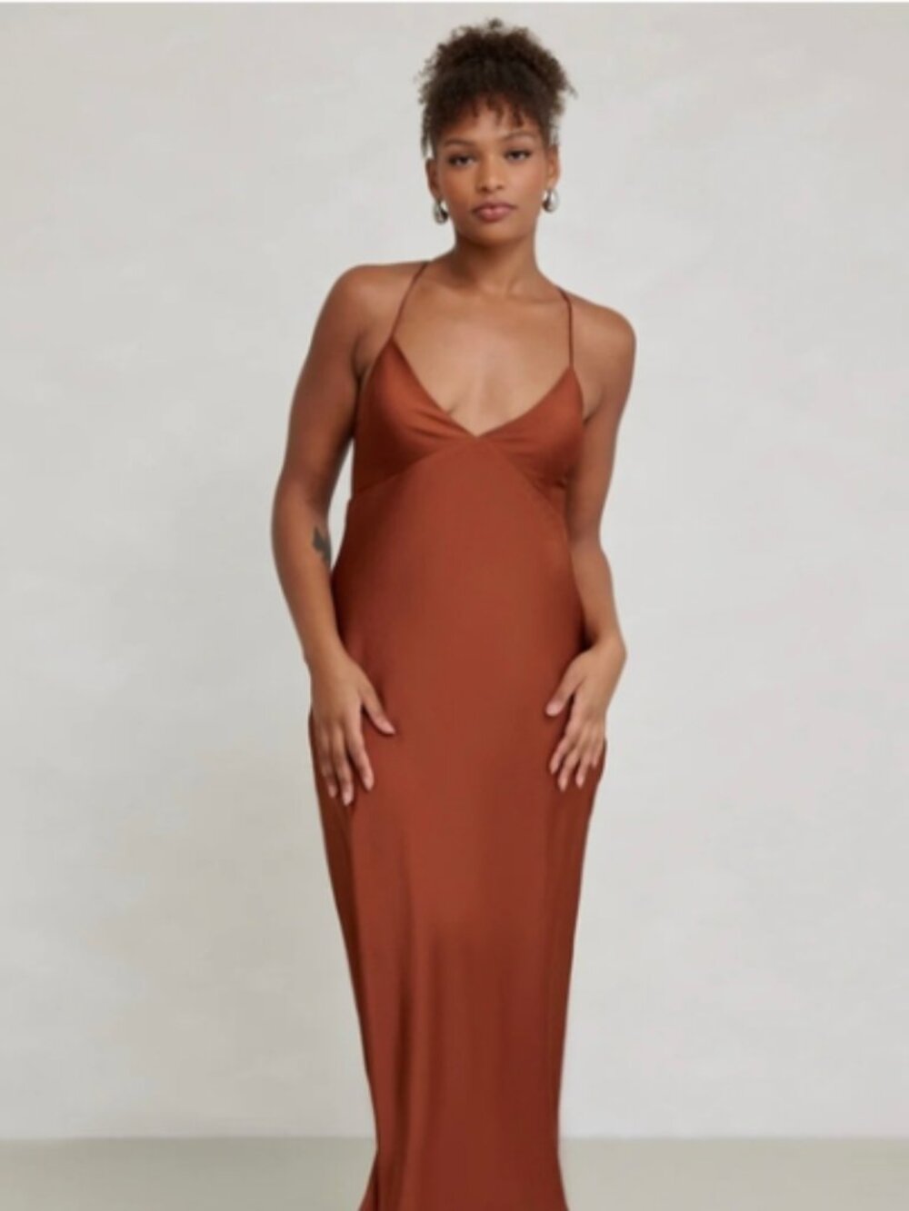 Park & Fifth Rust Brown Backless Slip Dress